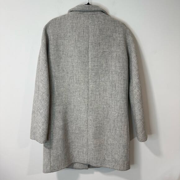 J. Crew Women's Cocoon Coat Italian Stadium-Cloth Wool Jacket Gray 6 - Picture 6 of 10